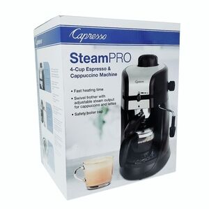 Capresso Steam Pro 4-Cup Espresso And Cappuccino Machine 304.01 Black/Stainless